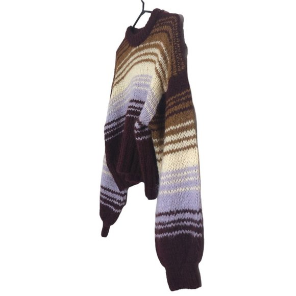 Zara Striped Multi-Color Cropped Crew Neck Sweater - Picture 5 of 9